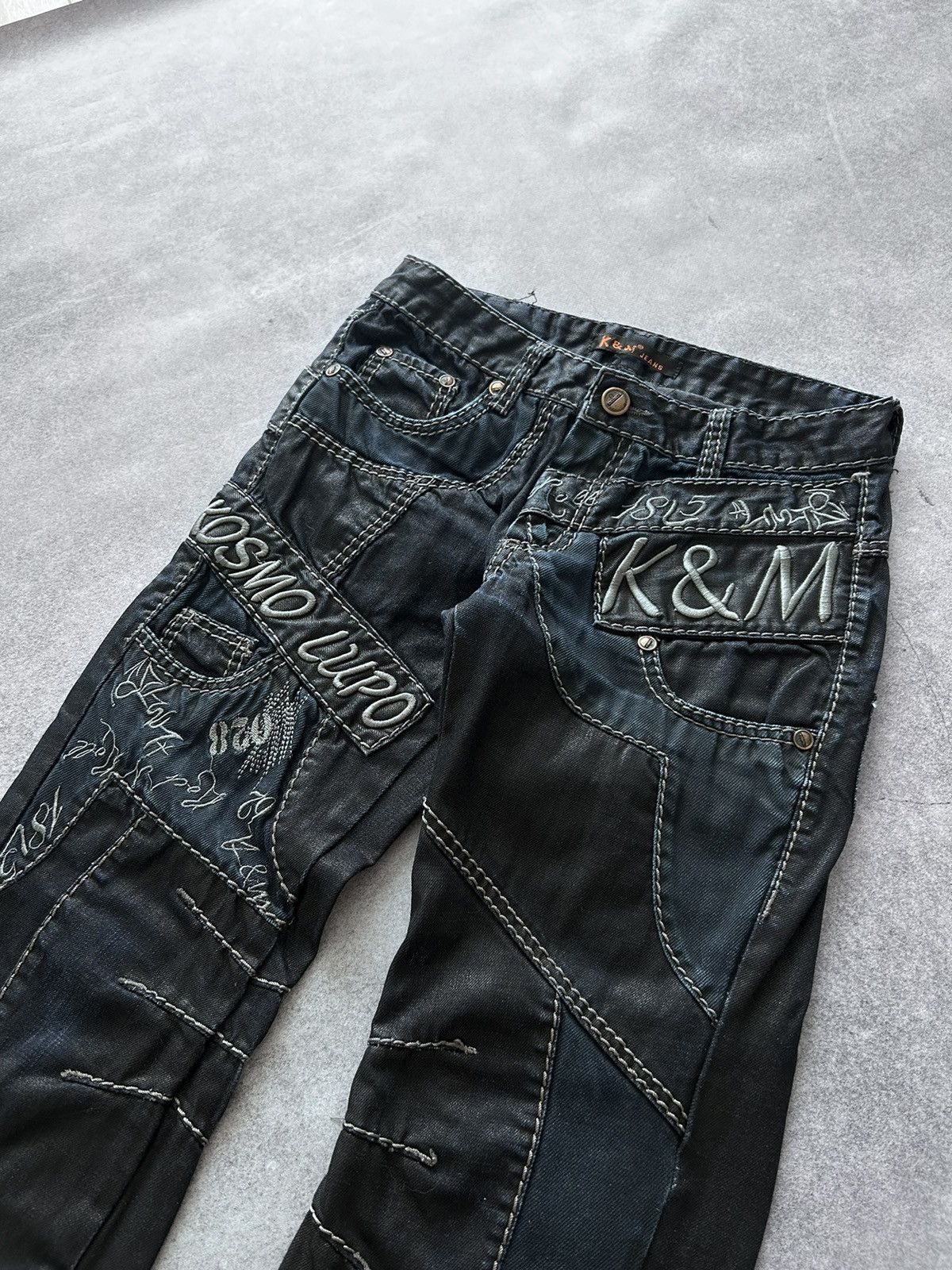 Japanese Brand × Vintage Vintage K&M Kosmo lupo big logo ed hardy style jeans y2k Size US 29 - 3 Thumbnail
