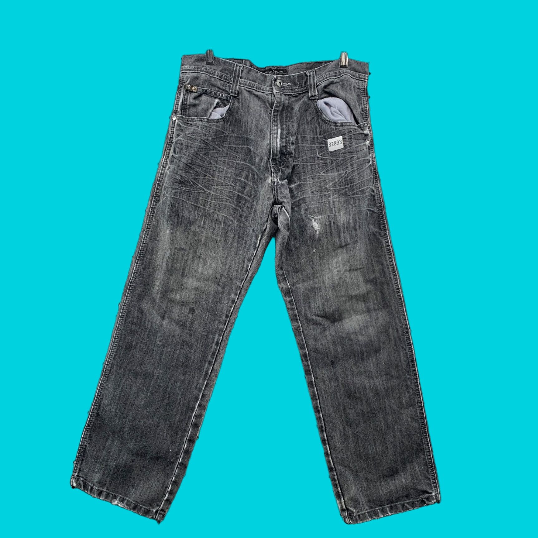 Southpole VINTAGE Southpole Jeans Denim Black 33x28 Mens Hip Hop Straight Y2K Skater Size US 33 - 1 Thumbnail