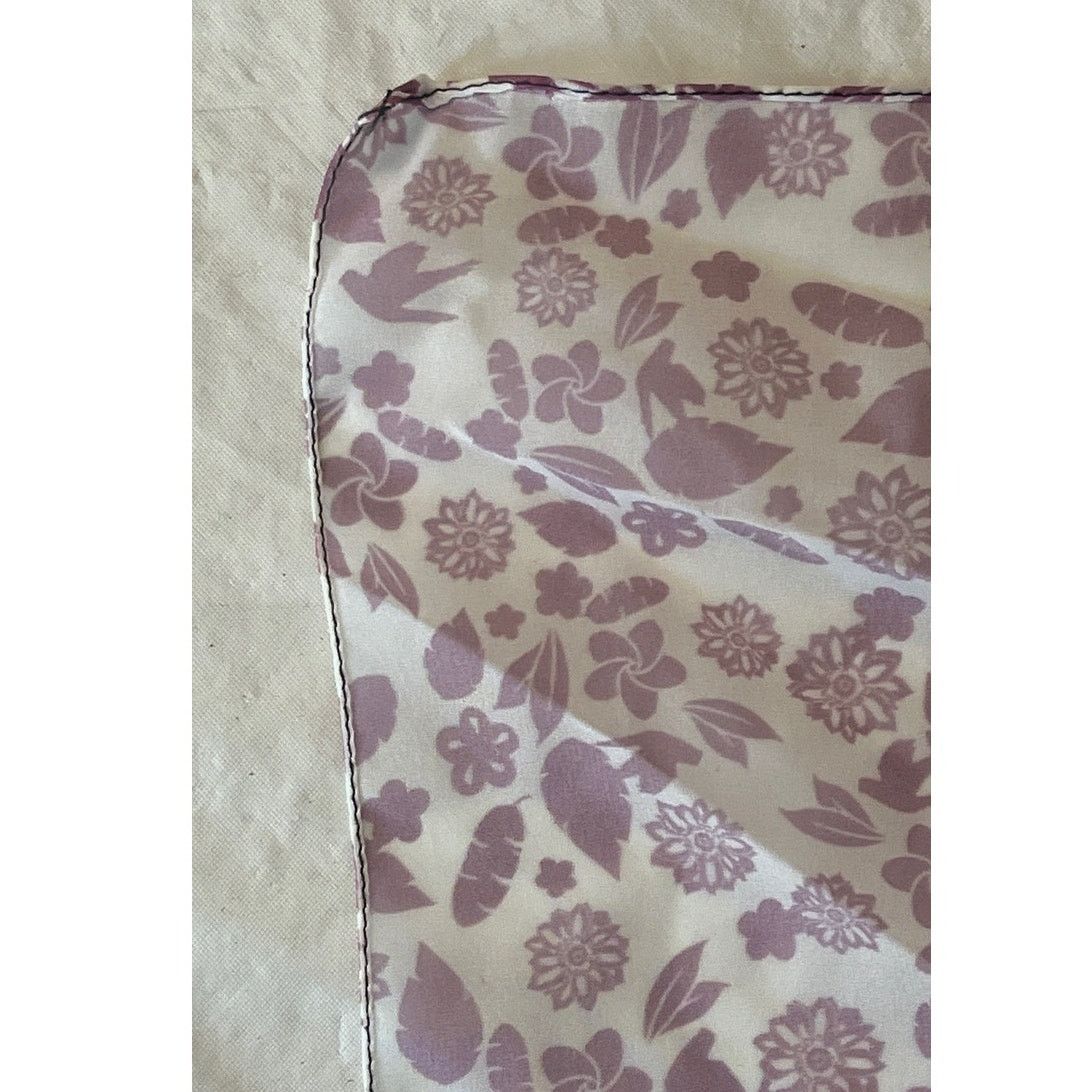 Other One of a Kind Silk Scarf Manufacture Sample Purple Flowers Size ONE SIZE - 6 Thumbnail