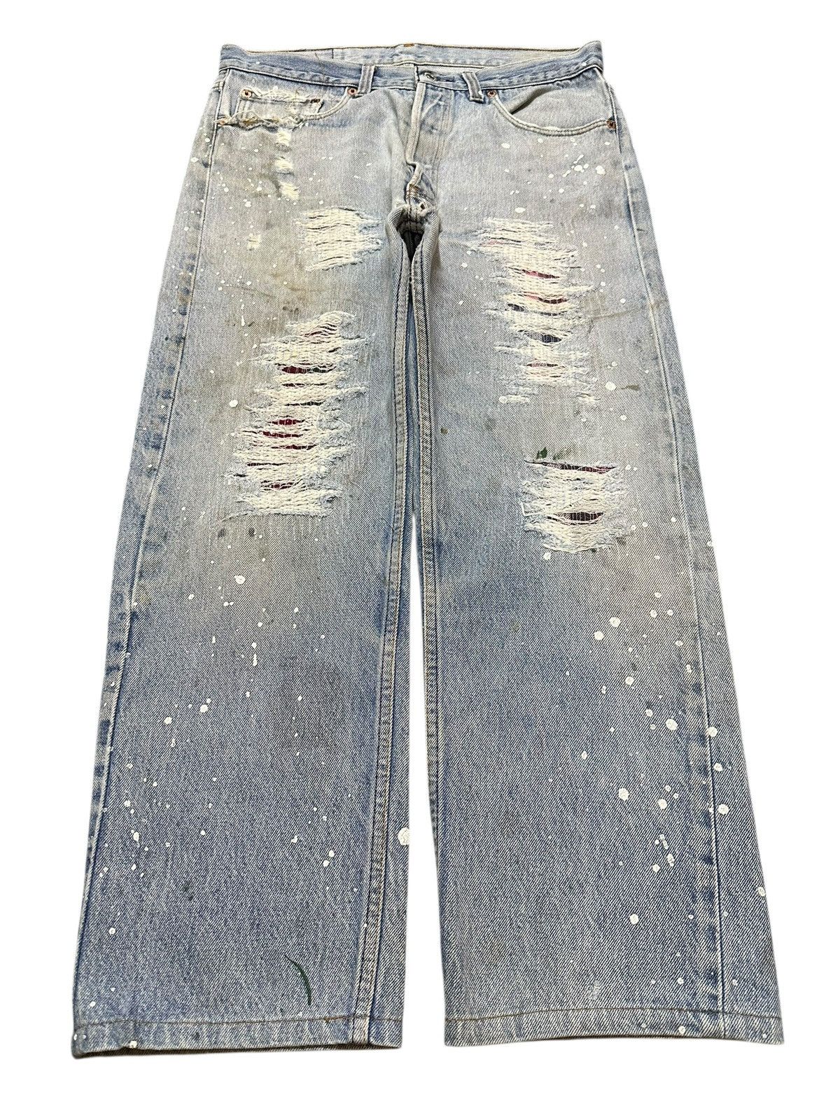 Levi's Vintage 80s Levis 501 Paint Splatter Distressed Jeans Size US 32 / EU 48 - 1 Thumbnail