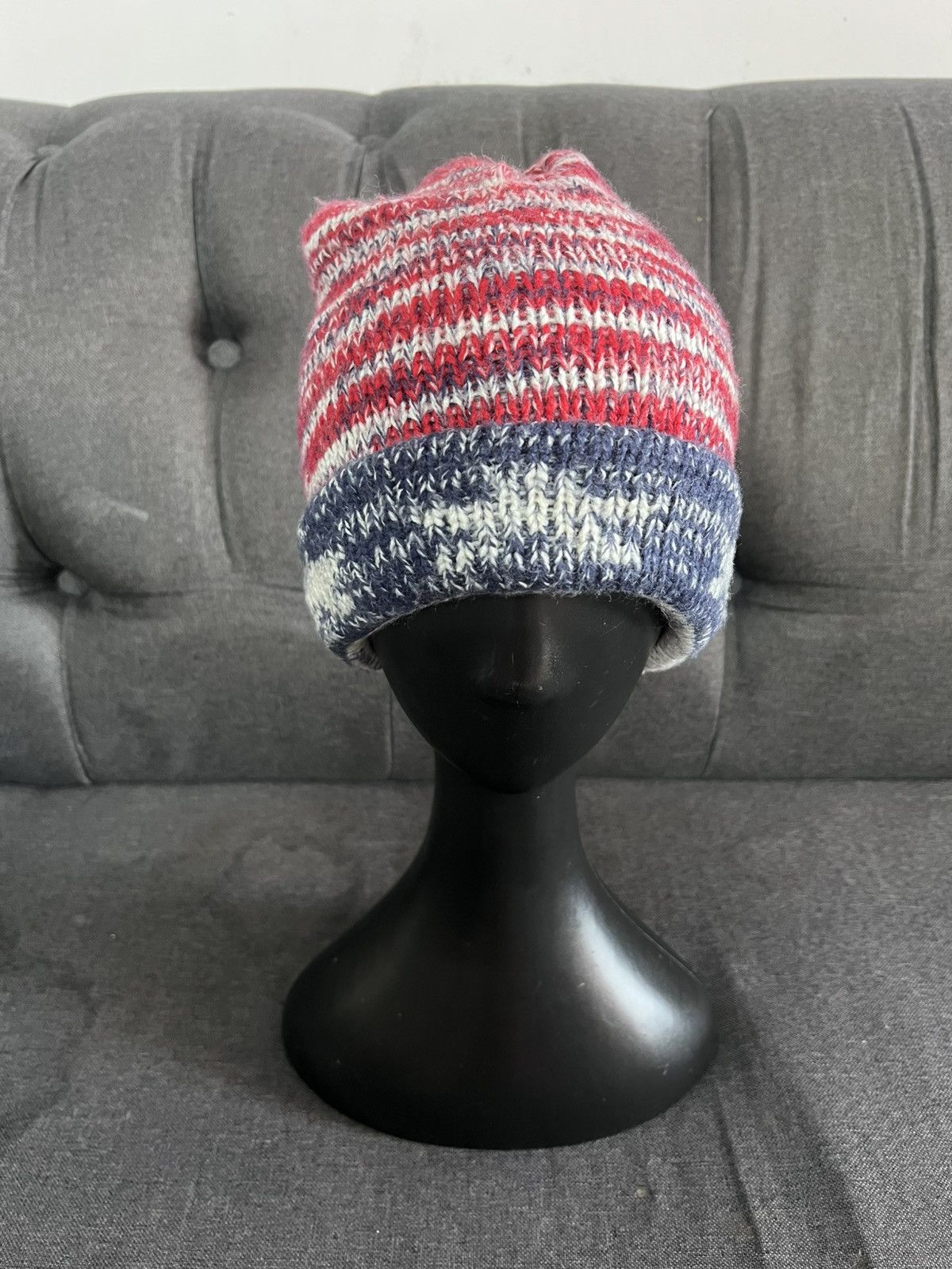 Japanese Brand Beanie hat stripe kurt cobain Size ONE SIZE - 2 Thumbnail
