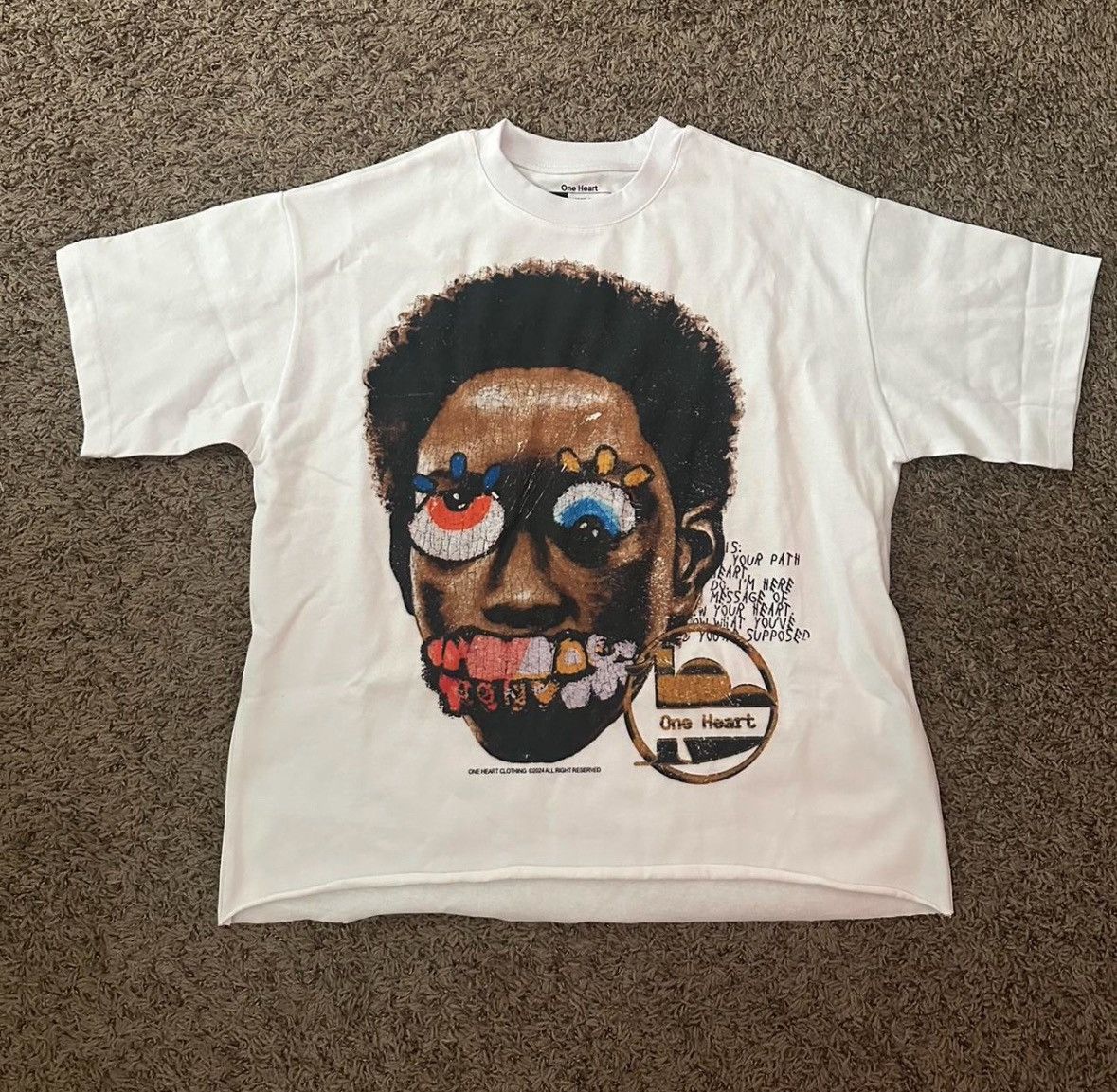 Vintage 1heart White Tee Size US M / EU 48-50 / 2 - 1 Thumbnail