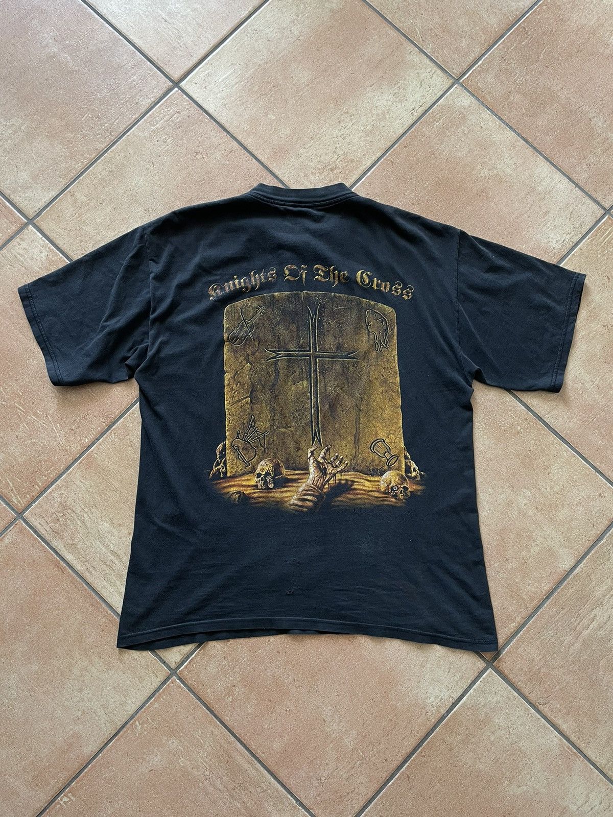 Band Tees × Vintage Grave Digger Vintage Black Metal 90s T Shirt Large Size US L / EU 52-54 / 3 - 2 Thumbnail