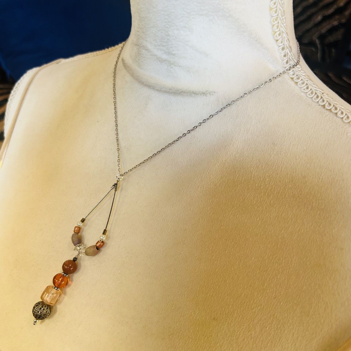 Handmade Handcrafted vintage bead changeable charm pendant necklace Size ONE SIZE - 4 Thumbnail