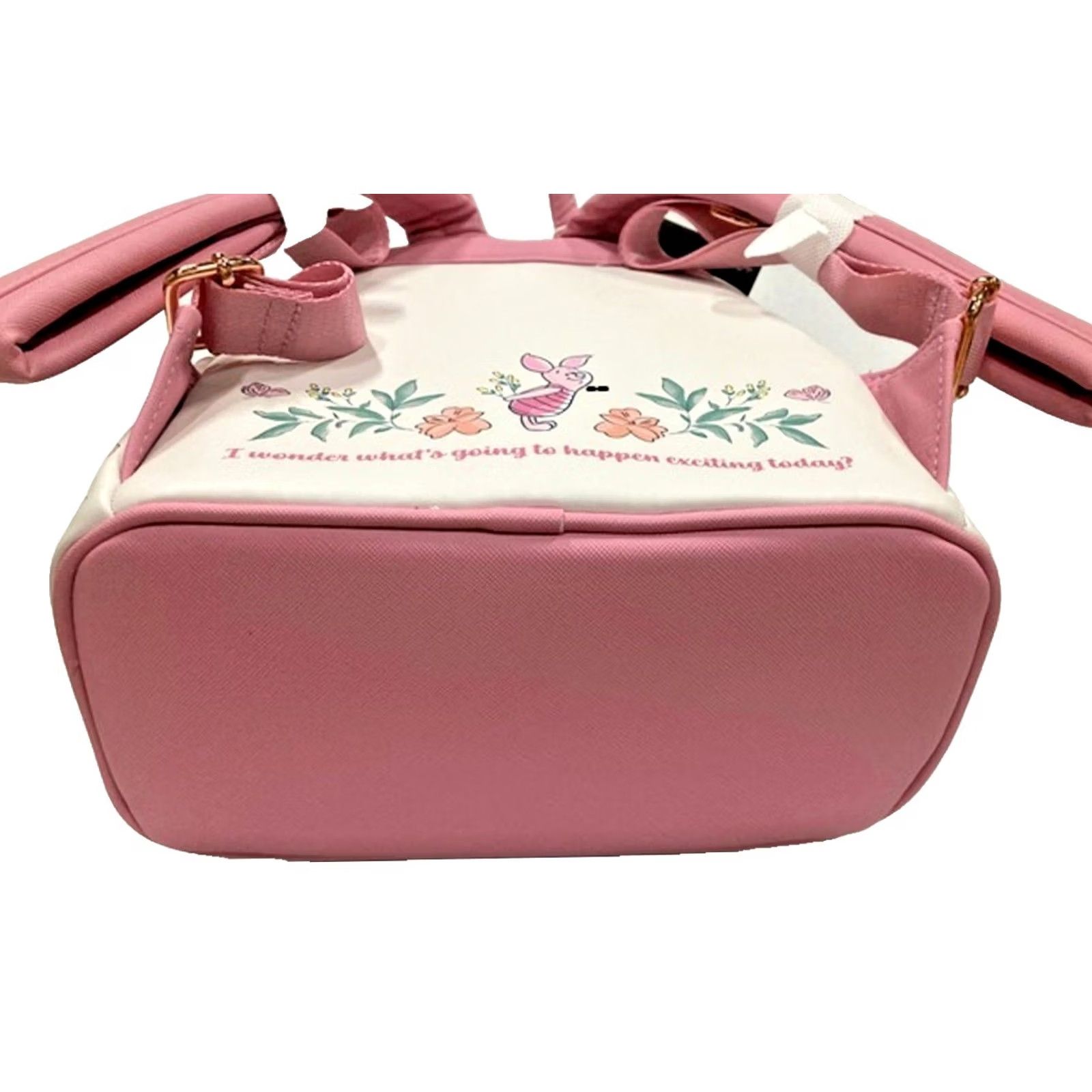 Vintage Loungefly Piglet Mini Backpack Floral Print Pink Bag Size ONE SIZE - 6 Thumbnail