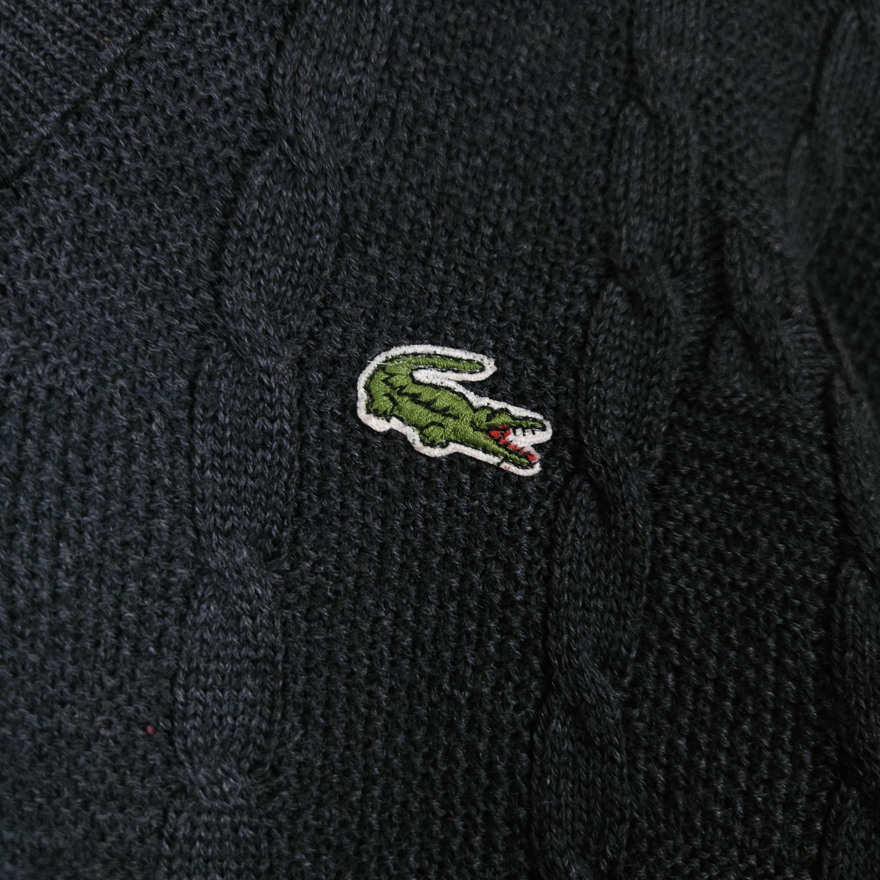 Lacoste × Vintage Chemise Lacoste Cable Knit Sweater Wool V-neck France 6 /XL Size US XL / EU 56 / 4 - 6 Thumbnail