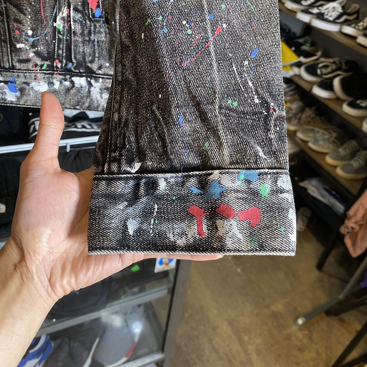 Amiri Black Graffiti Paint Splatter Denim Trucker Jacket Size US M / EU 48-50 / 2 - 7 Thumbnail
