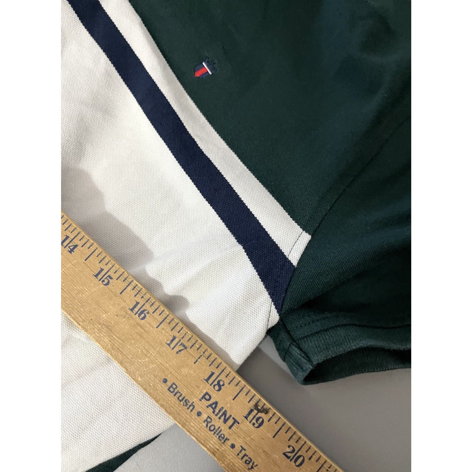 Vintage Louis Philippe Polo Shirt Mens Large Cotton Green White Horizontal Stripe Golf Carded Regular Short Sleeve Size US L / EU 52-54 / 3 - 5 Thumbnail