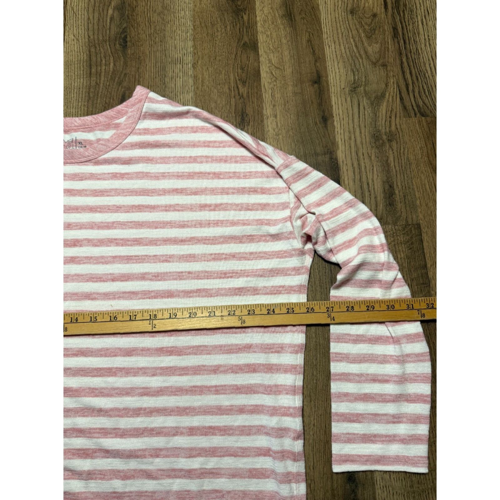 Vintage Time & Tru Shirt Women's XL Pink White Striped Long Sleeve Shirt Size XL / US 12-14 / IT 48-50 - 6 Thumbnail