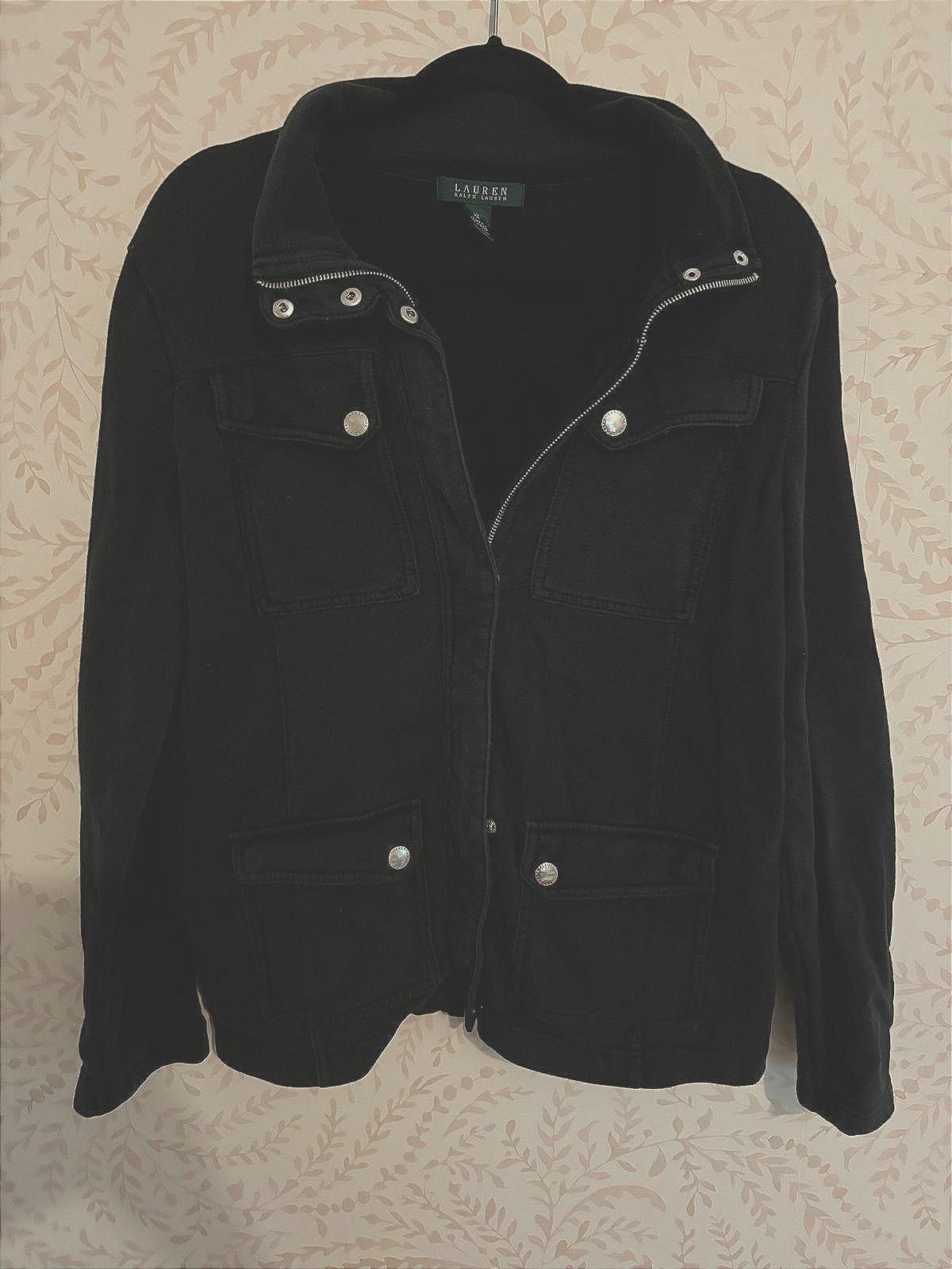 Lauren Ralph Lauren Vintage Lauren Ralph Lauren Black Denim Jacket - XL Size XL / US 12-14 / IT 48-50 - 1 Thumbnail