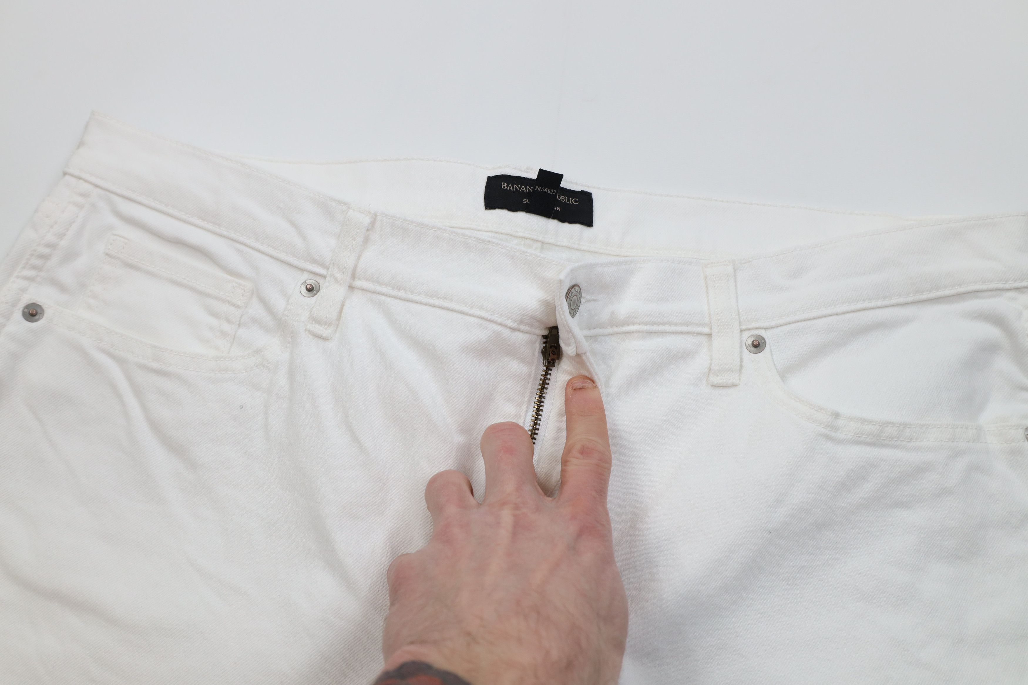 Banana Republic Banana Republic Relaxed Baggy Denim Jeans White Stretch Size 38" / US 16 / IT 52 - 7 Thumbnail