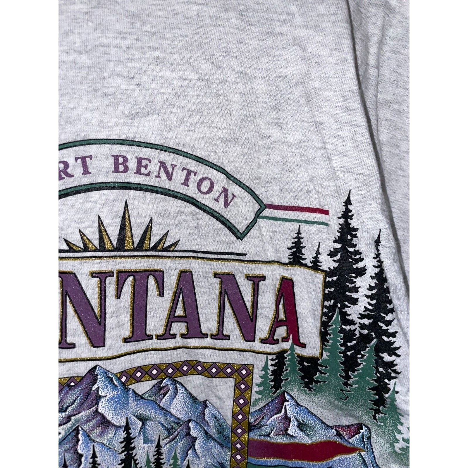 Vintage Vintage Fort Benton Shirt Montana Nature Gray Tee VTG 90s M Size US L / EU 52-54 / 3 - 4 Thumbnail
