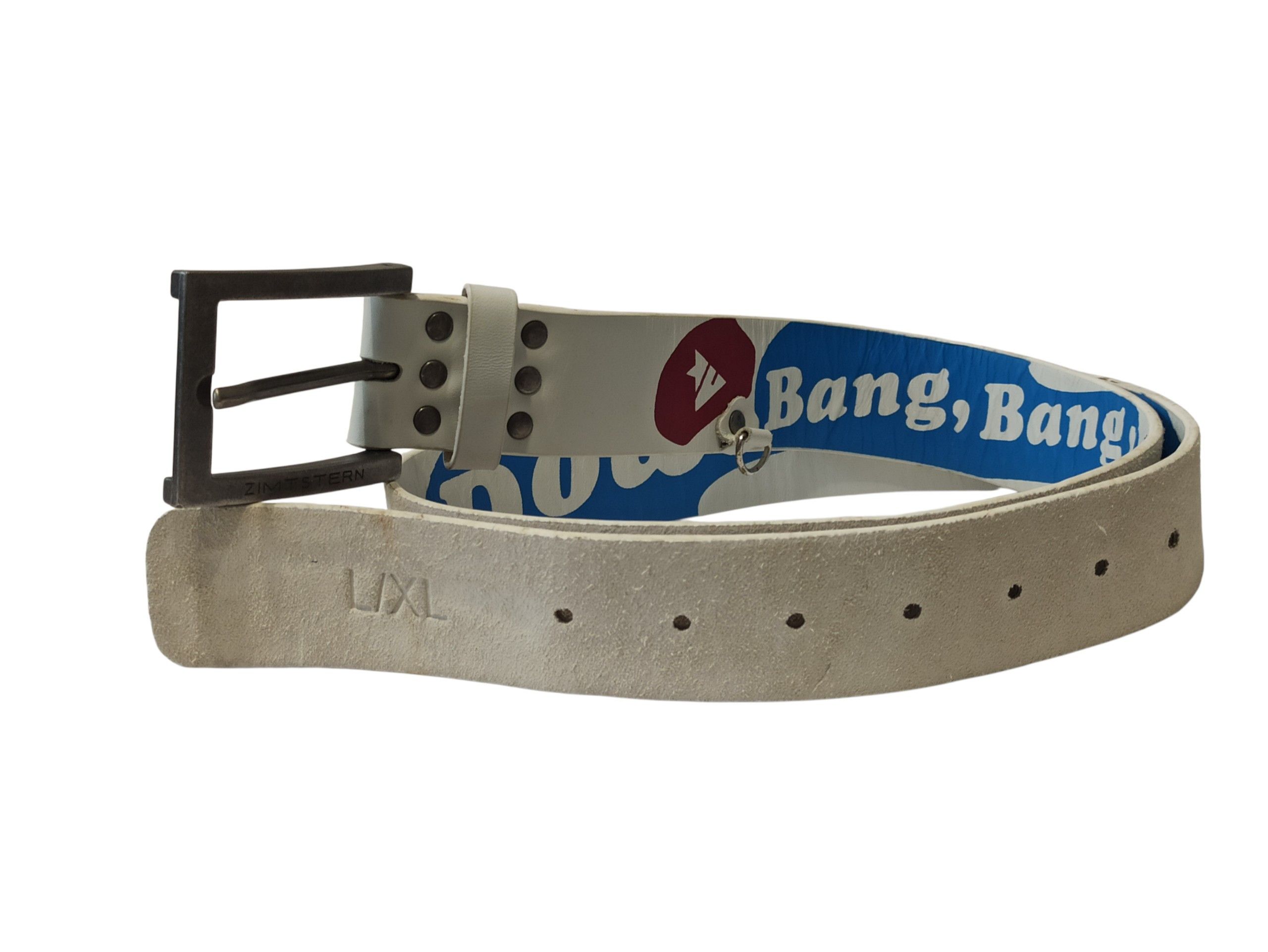 Other Zimtstern Bang Bang Vintage Leather Belt White Y2K Archive Size 36 - 6 Thumbnail