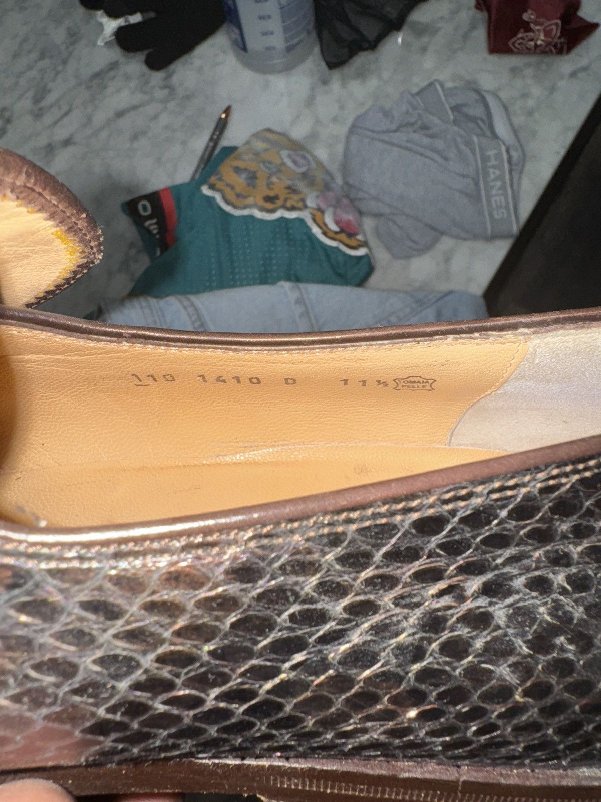 Gucci Gucci Runway Vintage Python Skin Loafers- Brown Iridescent Size US 11.5 / EU 44-45 - 8 Thumbnail