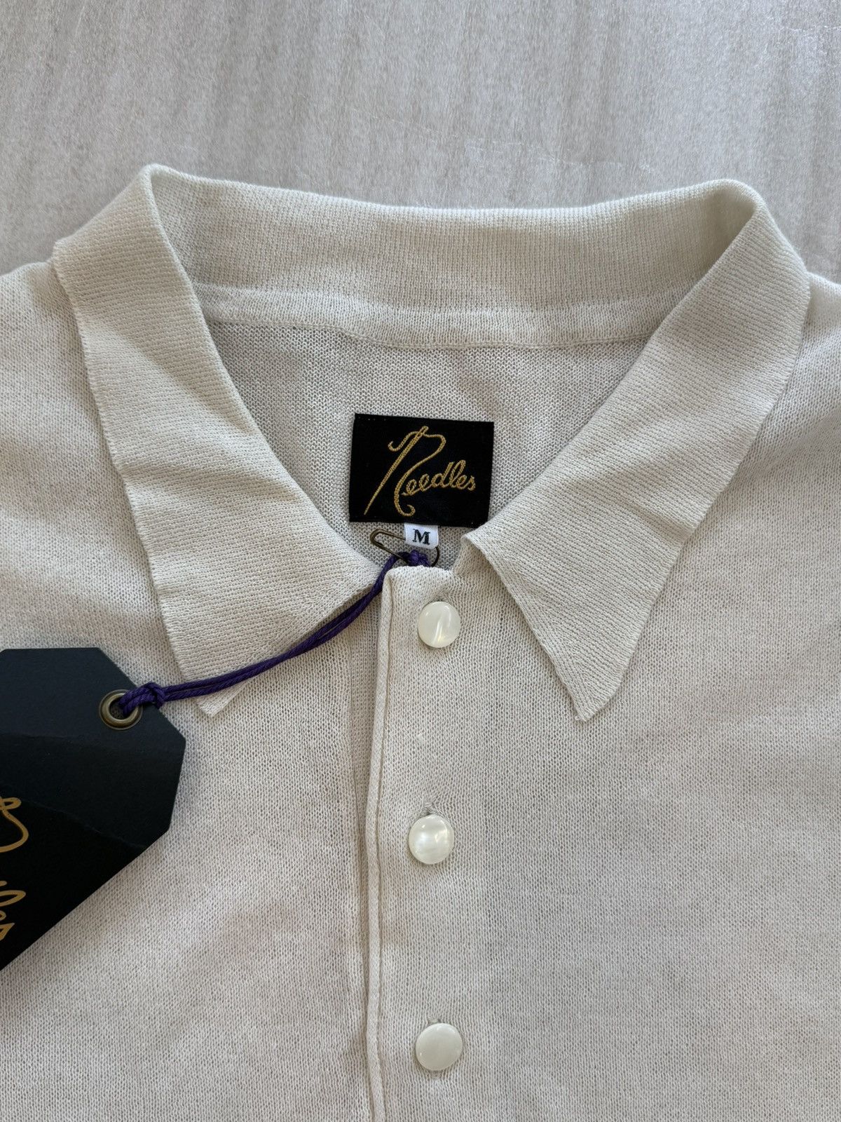 Needles Needles Paper Polo Sweater Cream Size US M / EU 48-50 / 2 - 2 Thumbnail