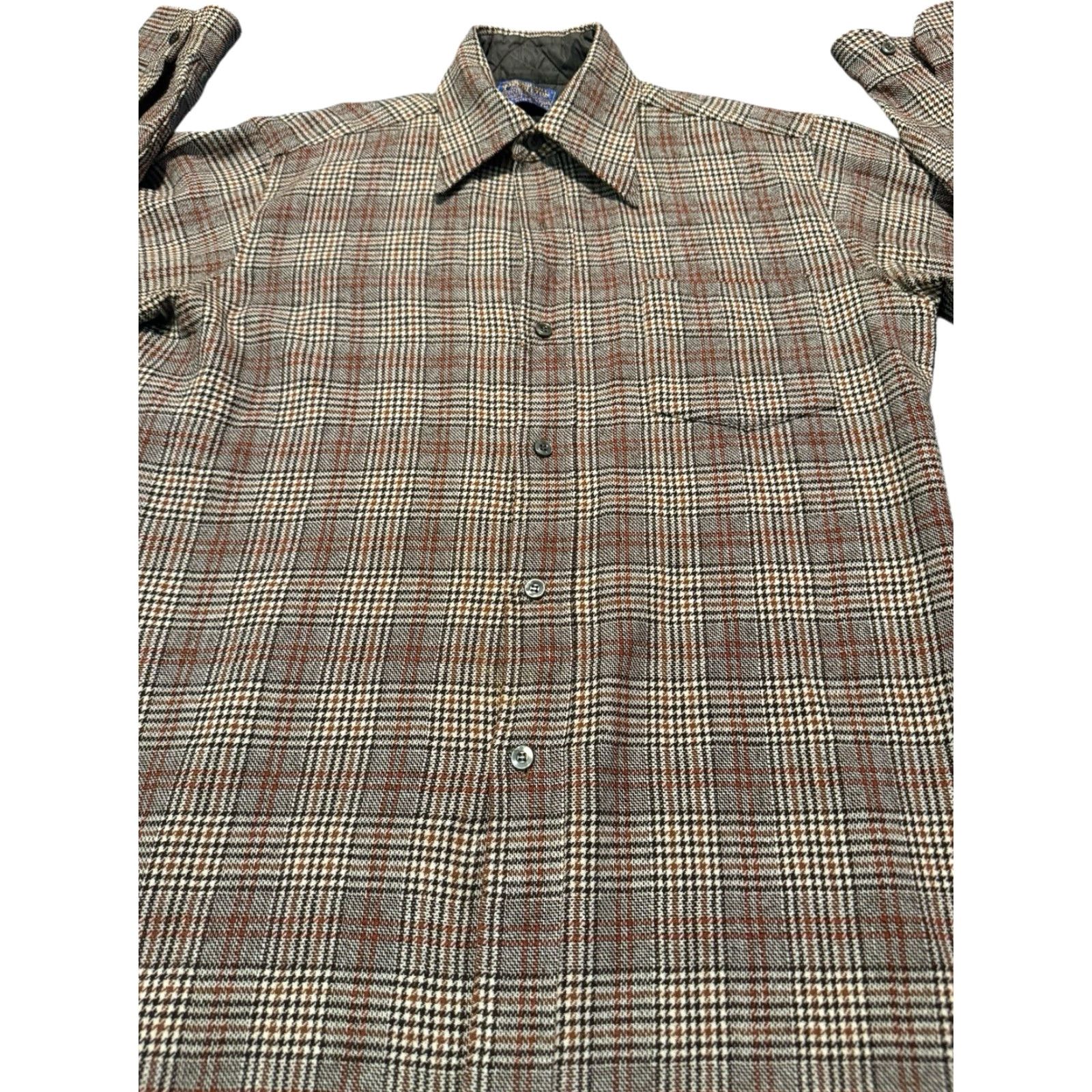 Pendleton VINTAGE Pendleton Board Shirt Men Brown Plaid Wool Flannel Made In USA Size M Size US M / EU 48-50 / 2 - 5 Thumbnail