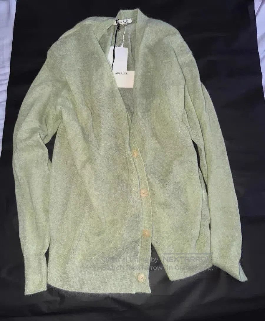Auralee Green V-Neck Button Front Cardigan. Size US S / EU 44-46 / 1 - 2 Thumbnail