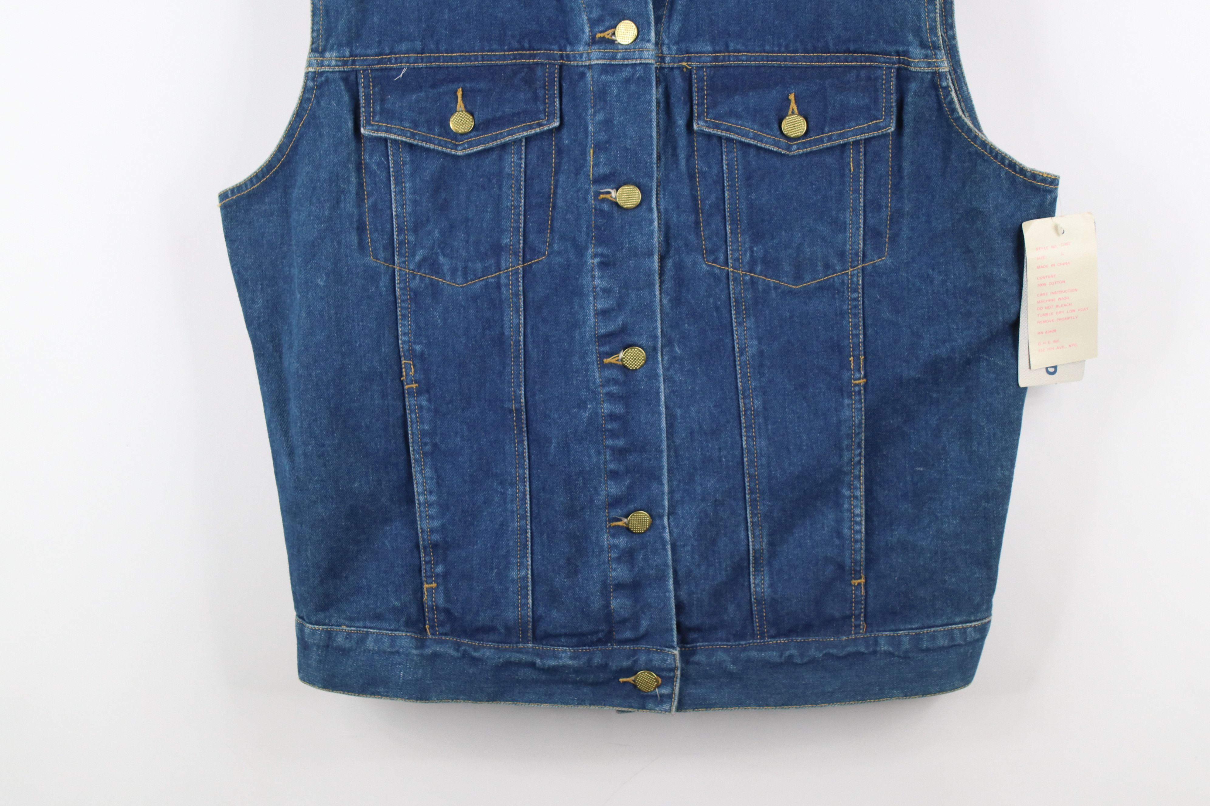 Vintage Deadstock Vintage 90s Streetwear Sleeveless Denim Vest Size L / US 10 / IT 46 - 3 Thumbnail
