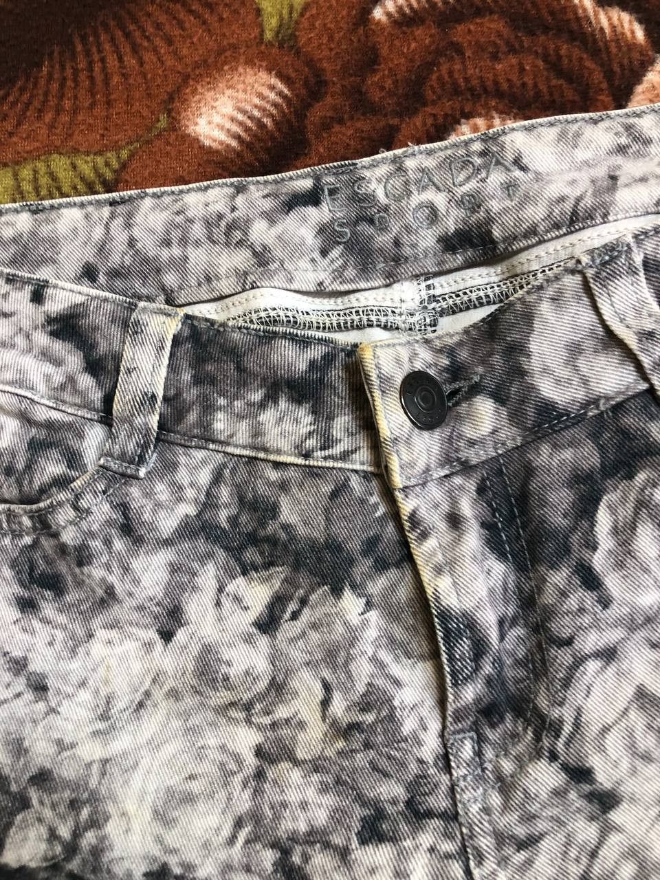 Escada Vintage Escada Super Skinny Jeans Grey Floral Jegging Size 25" / US 0 / IT 36 - 8 Thumbnail