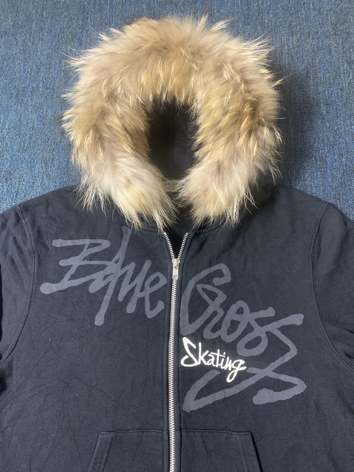 Japanese Brand Japanese Fur Bluecross Skating ziphoodie Size US M / EU 48-50 / 2 - 2 Thumbnail