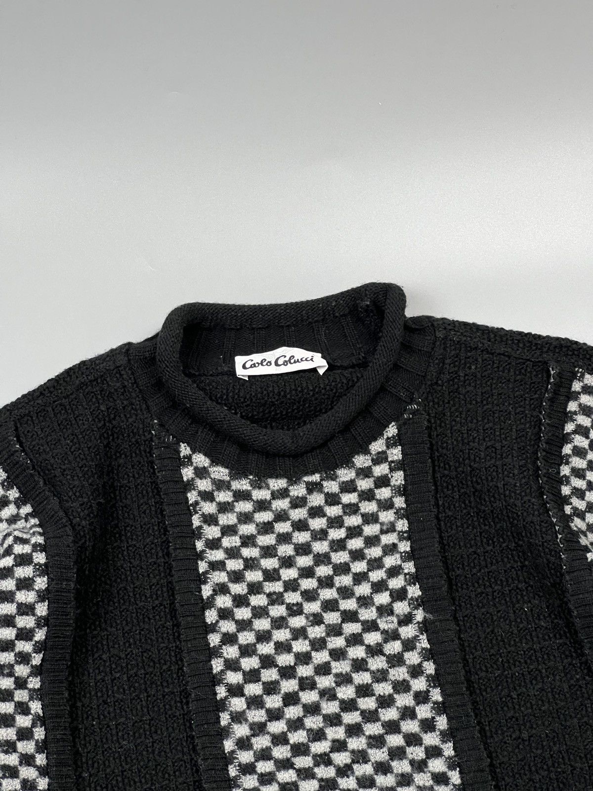 Carlo Colucci Carlo Colucci Mockneck Checkmate Pattern Sweater (Y0458) Size US L / EU 52-54 / 3 - 3 Thumbnail