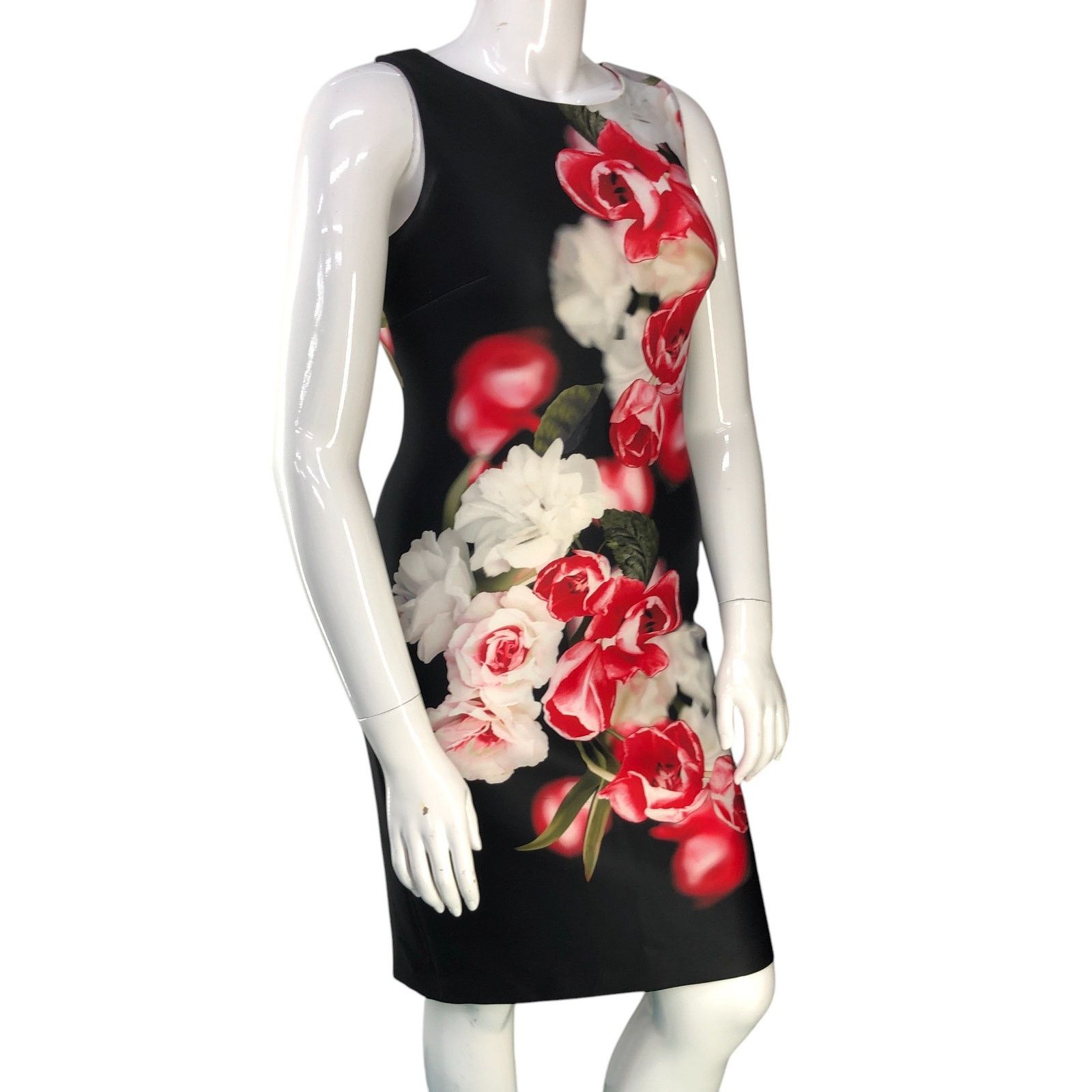 Calvin Klein Calvin Klein Size 10 Dress Scuba Roses Sleeveless Career Size L / US 10 / IT 46 - 10 Thumbnail