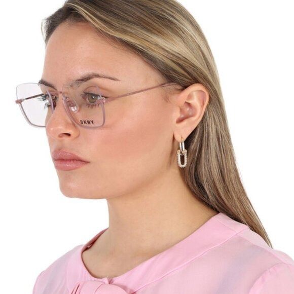 DKNY DKNY DK1001 770 Eyeglasses Rose Gold 54mm Square Frame Size ONE SIZE - 4 Thumbnail