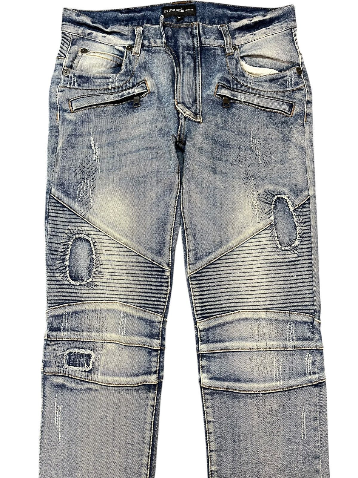 In The Attic × Seditionaries Vintage In The Attic Homme Biker Grunge Punk Ripped Denim Size US 30 / EU 46 - 2 Thumbnail