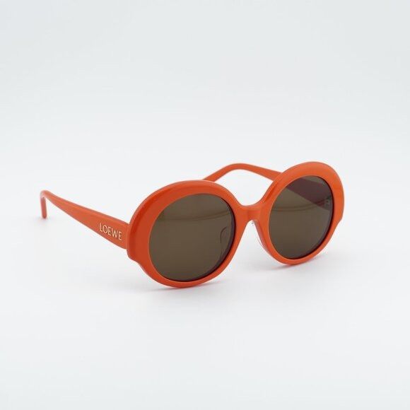 Loewe Loewe LW40135F 42E Sunglasses Orange Round Frame, Brown Size ONE SIZE - 4 Thumbnail