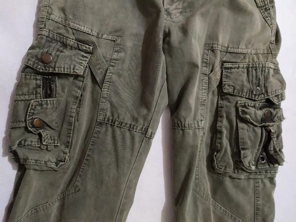 Other Bapai Cargo Tactical Multi pocket Olive Colour Pants Size US 29 - 4 Thumbnail