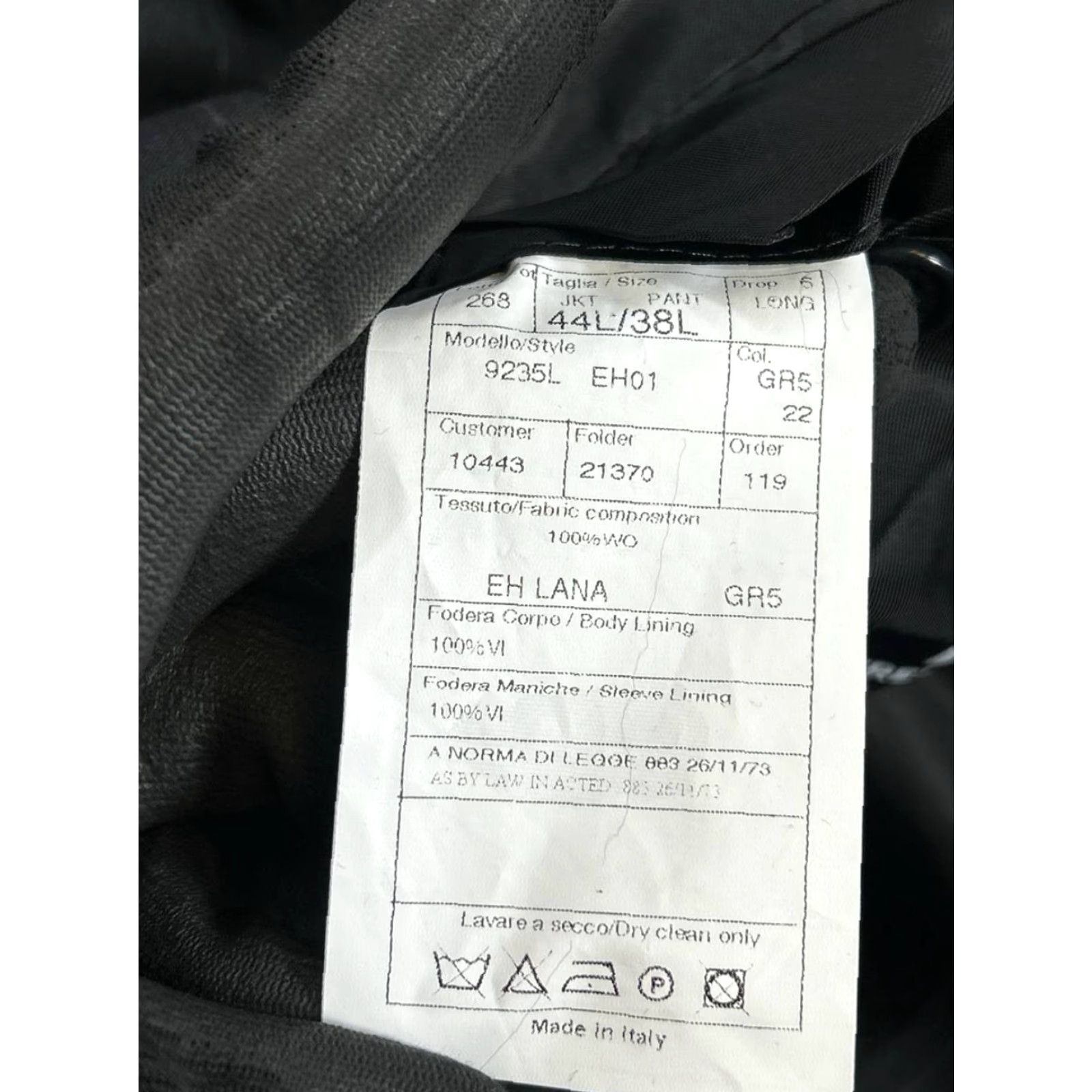 Vintage Everett Hall Suit Mens 44 L Black Wool Shirt Size 44R - 6 Thumbnail