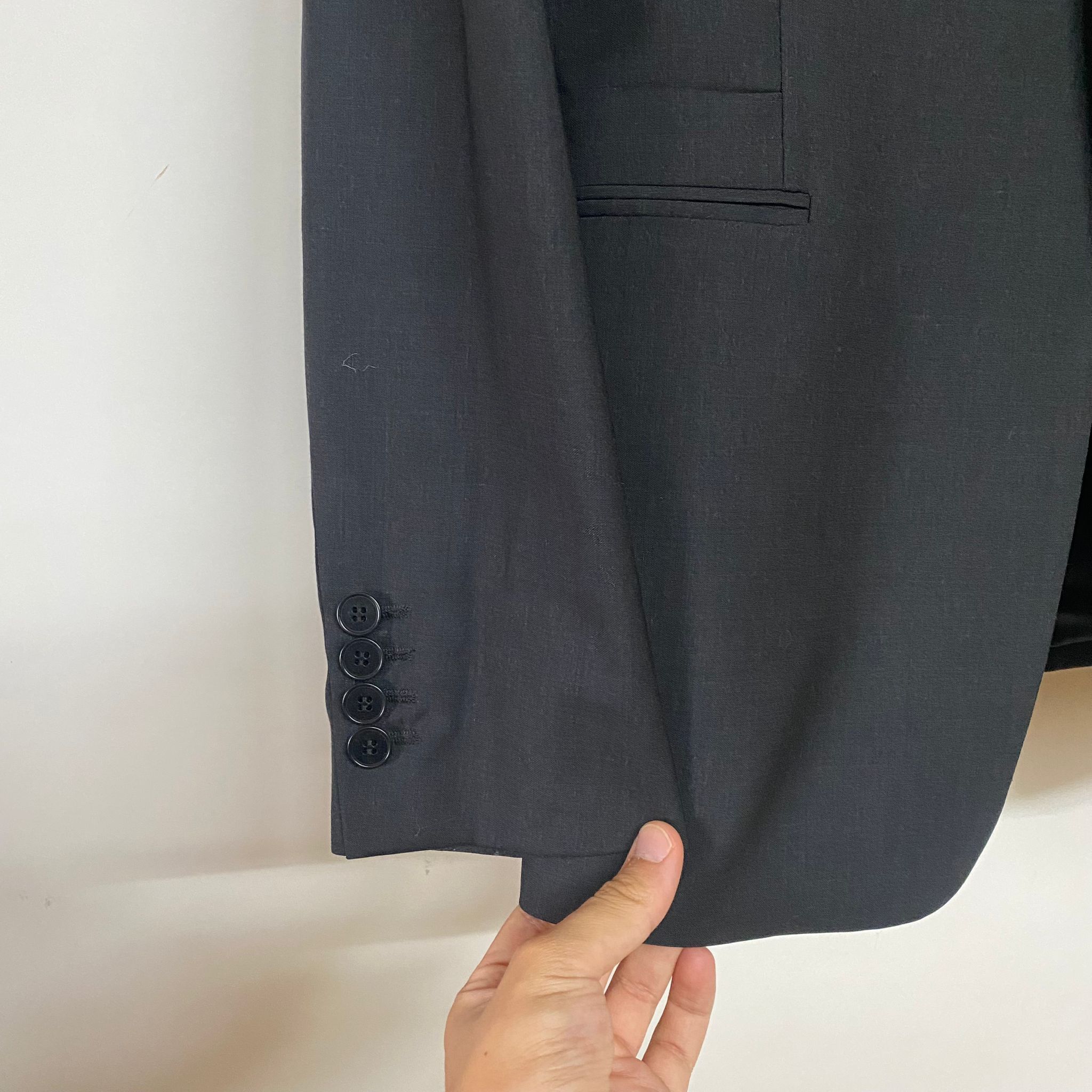 Paul Smith Black Single Button Wool Blazer Size 50R - 2 Thumbnail