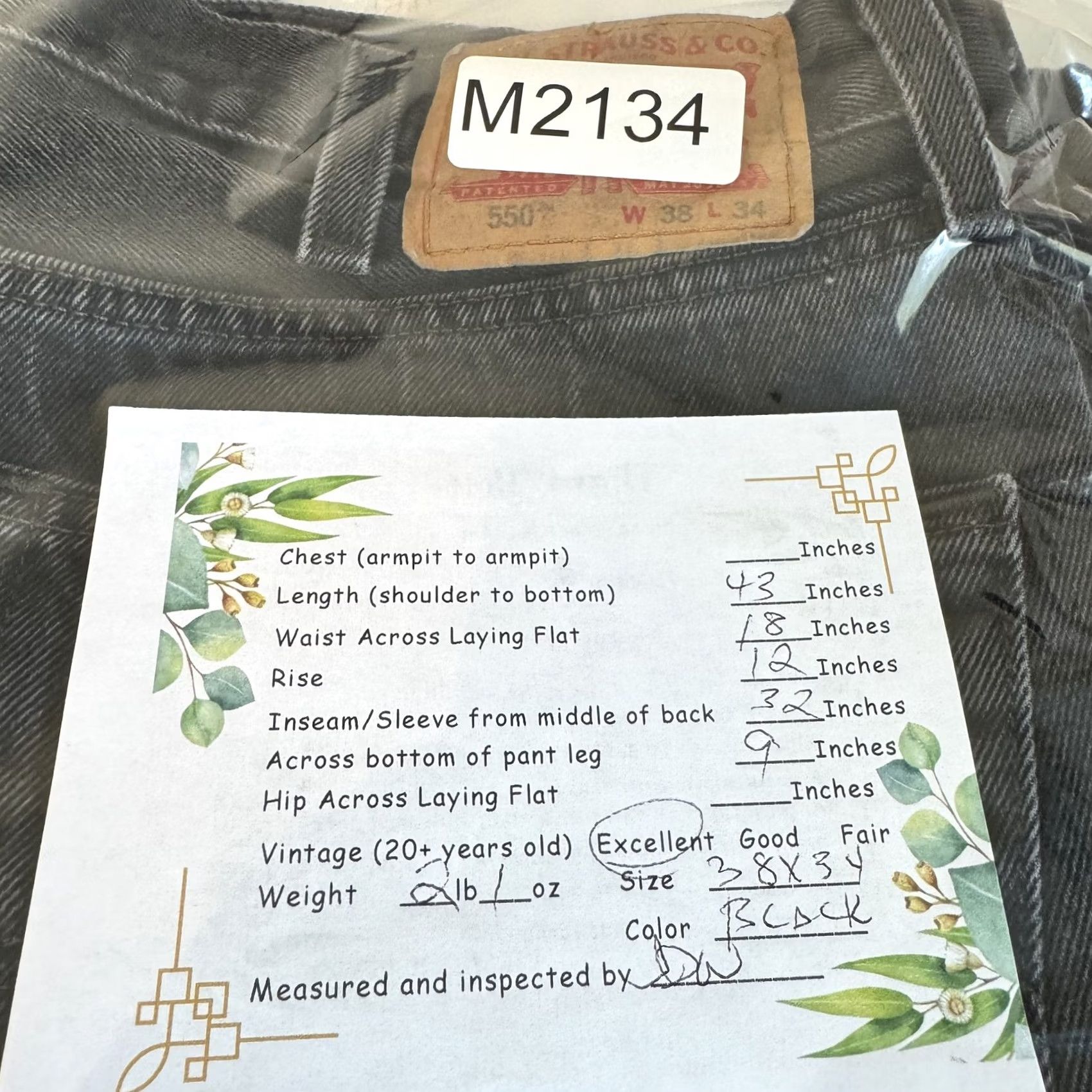 Levi's VINTAGE Levi's 550 Jeans Mens 38x34 Black Relaxed Fit Tapered Leg Denim Pants Riveted Levi's 550 logo retro 5-pocket Mens Regular Jeans Black Clothing Size US 38 / EU 54 - 8 Thumbnail