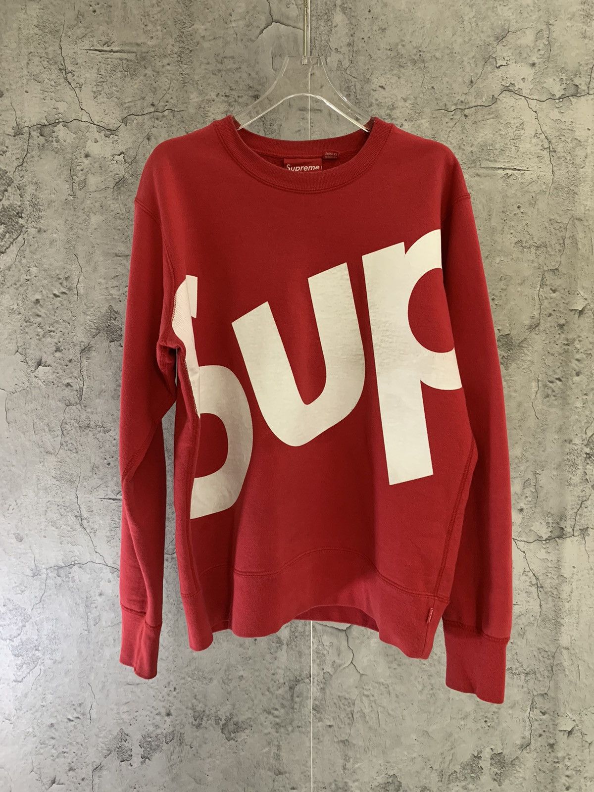 image of Supreme Big Logo Jacquard Sweatshirt Red, Men's (Size Small)