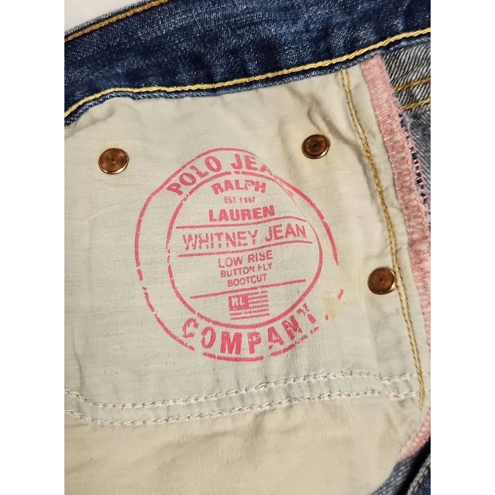 Ralph Lauren Y2K Polo Ralph Lauren Whitney Jean Women Size 14 Low Rise Bootcut 100% Cotton Size 36" / US 14 / IT 50 - 7 Thumbnail