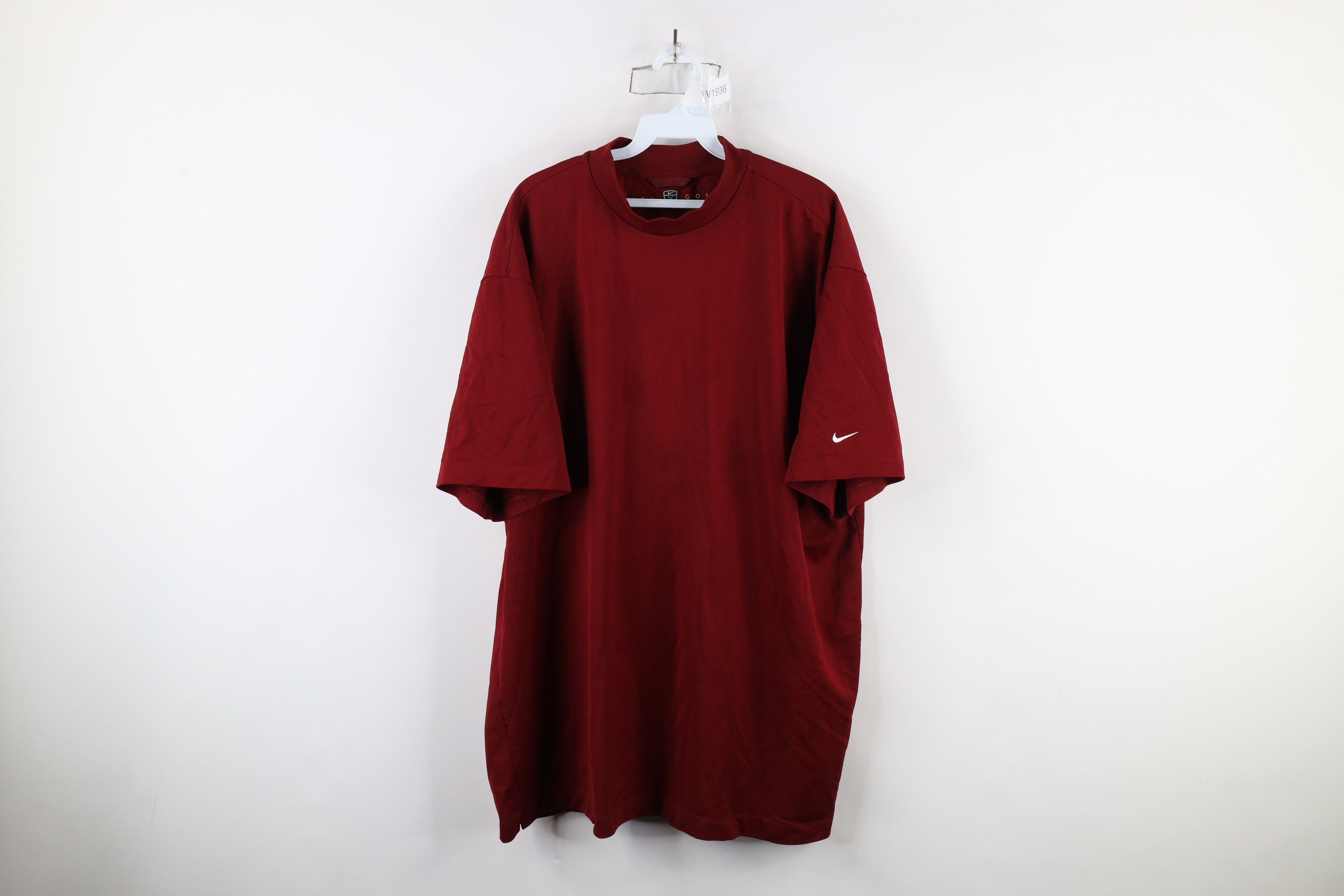 Nike × Vintage Vintage Nike Golf Scott Mini Swoosh Mock Neck T-Shirt Red Size US XXL / EU 58 / 5 - 1 Thumbnail