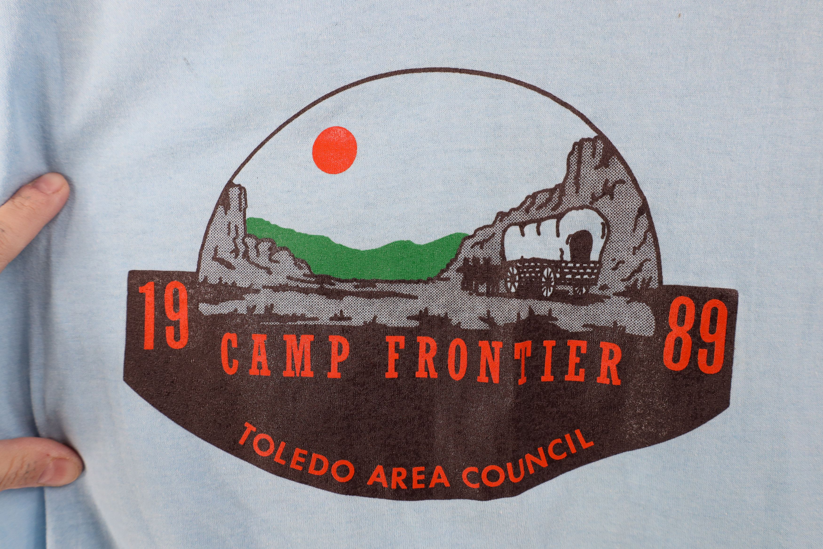 Vintage Vintage 80s of America Camp Frontier Toledo T-Shirt USA Size US L / EU 52-54 / 3 - 4 Thumbnail