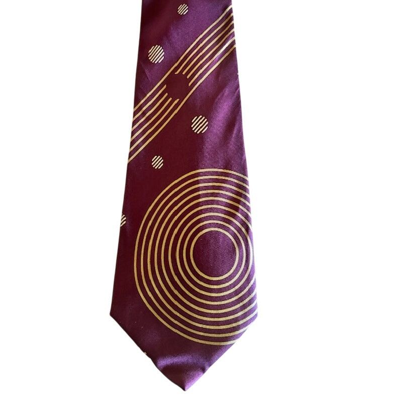 Other Vintage 100% Silk Geometric Tie – Handmade in Italy Size ONE SIZE - 3 Thumbnail