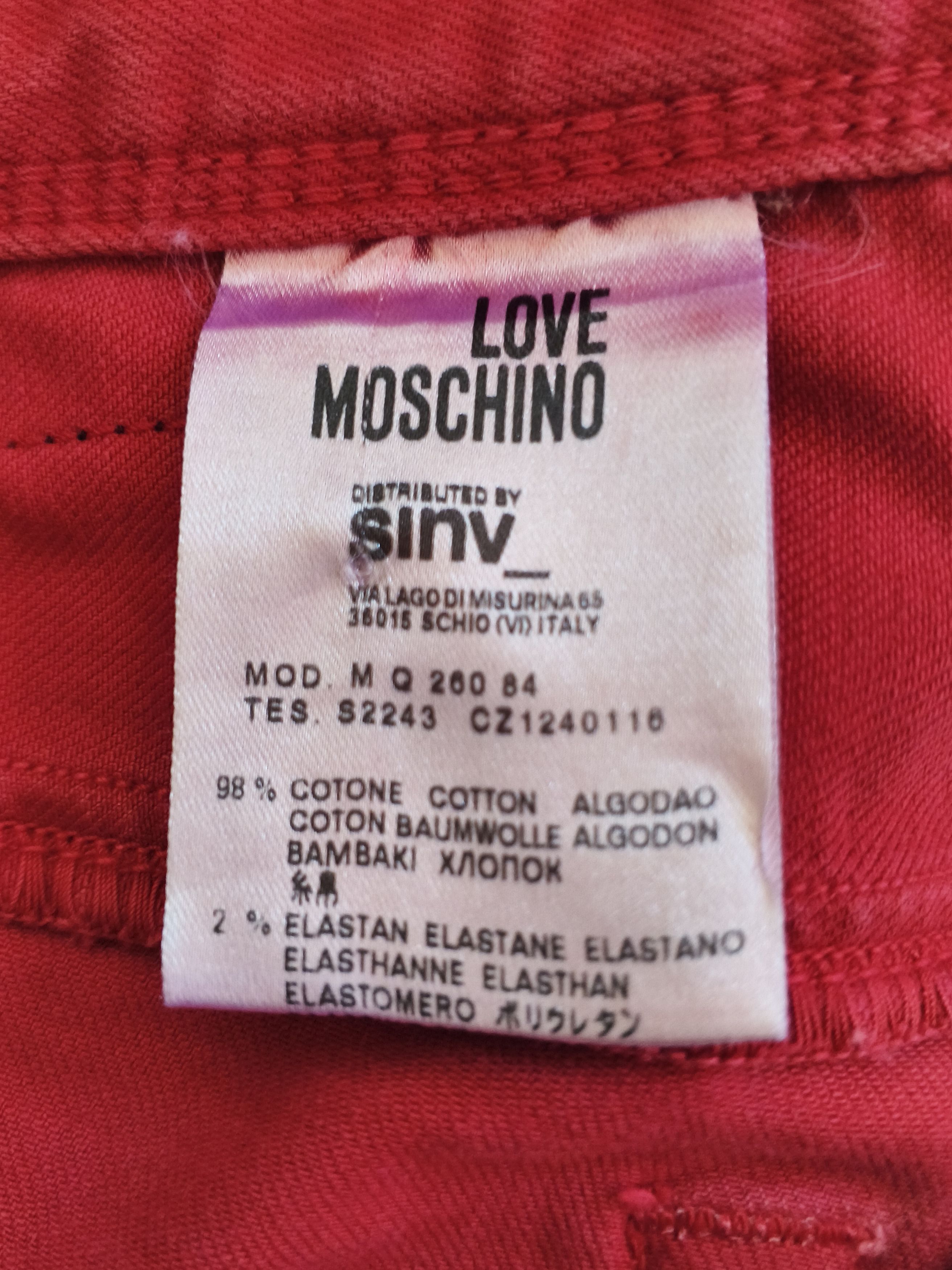 Love Moschino Y2K Love Moschino Red Slim Fit Stretch Denim Jeans Size 32" / US 10 / IT 46 - 11 Thumbnail