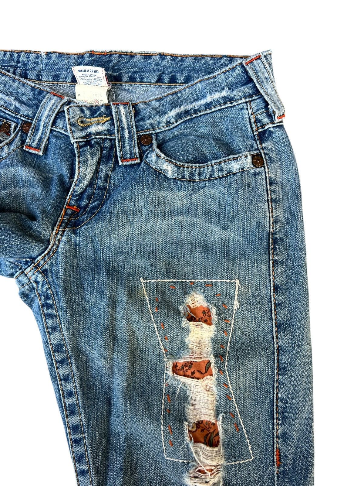 True Religion × Vintage 2000s True Religion Woodstock Patchwork Denim Bootcut Jeans Size 27" / US 4 / IT 40 - 11 Thumbnail