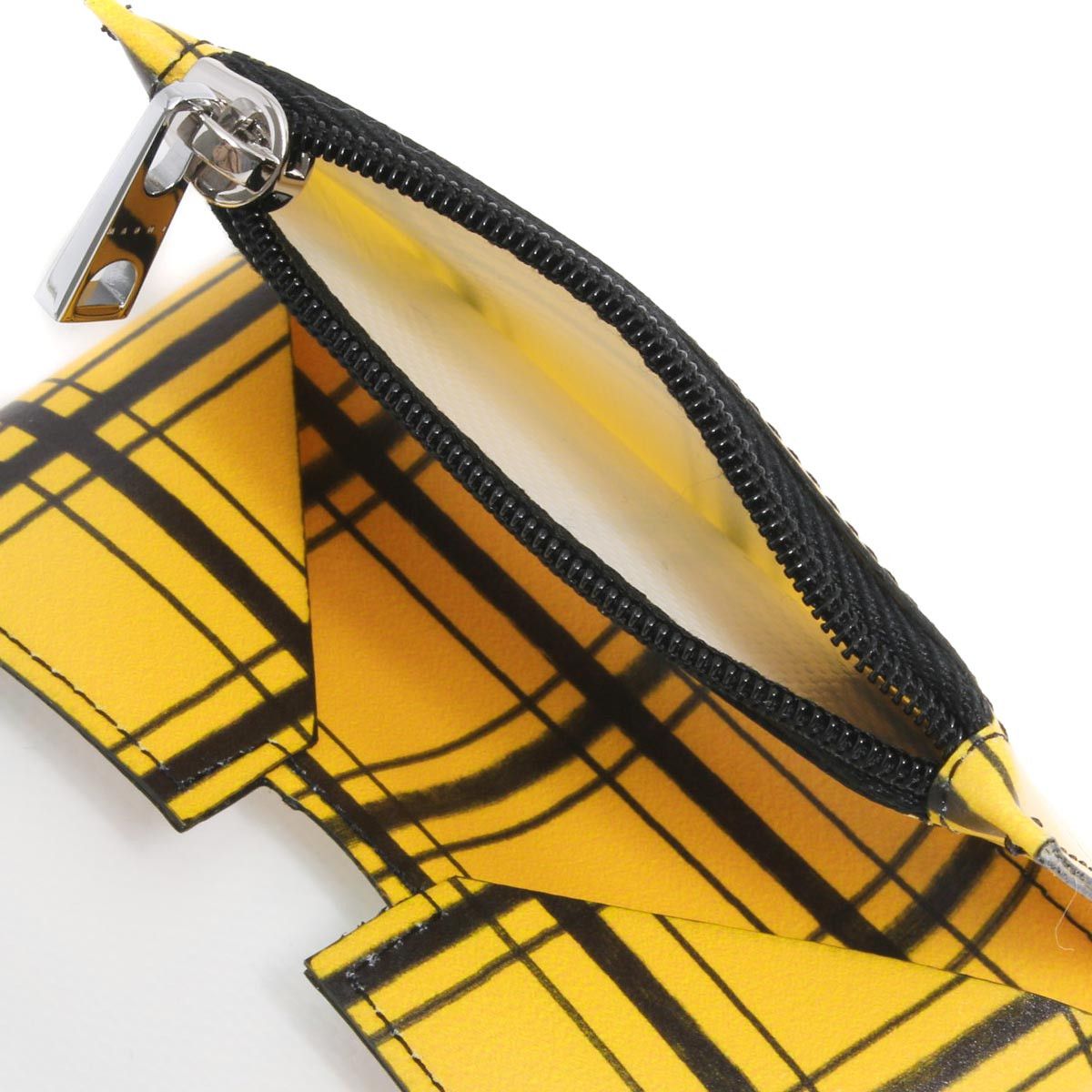 Marni o1w1db10125 Size:OS/ Checked Leather Wallet in Black/Yellow Size ONE SIZE - 4 Thumbnail