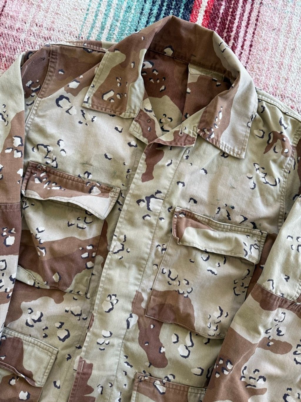 Vintage 90s Gulf War Chocolate Chip Camo Field Jacket M Size US M / EU 48-50 / 2 - 2 Thumbnail