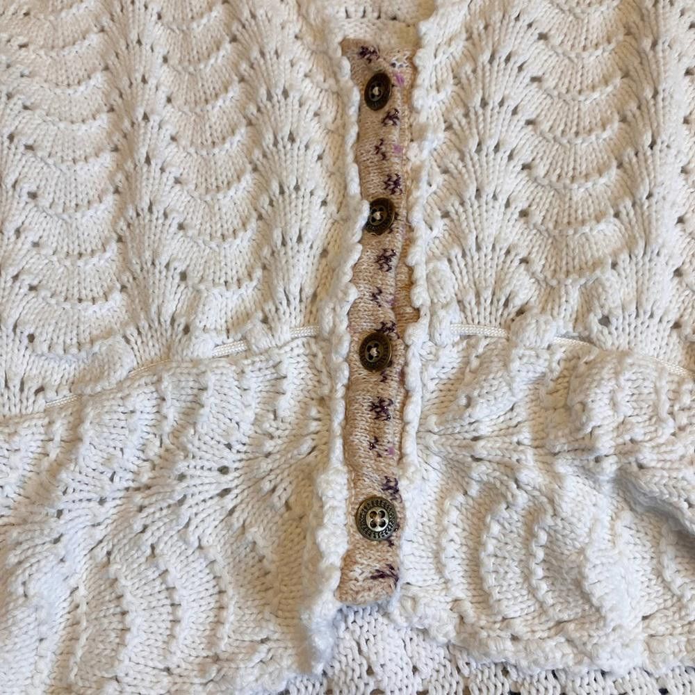 Free People Free People Crochet Button Down Cardigan in White Size M / US 6-8 / IT 42-44 - 5 Thumbnail