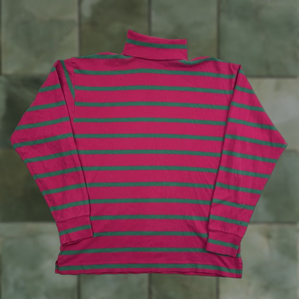 Gap VINTAGE Gap Turtleneck Shirt Womens Medium Pink Striped Long Sleeve 90s Y2K Size M / US 6-8 / IT 42-44 - 1 Thumbnail