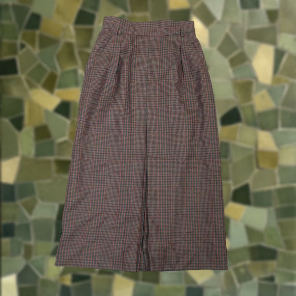 Jones New York VINTAGE Jones New York plaid wool midi skirt 90s Green Red 6 Women/Ladies Waist 24 A-line Tailored Wear to Work Size 42" / US 20 - 1 Thumbnail