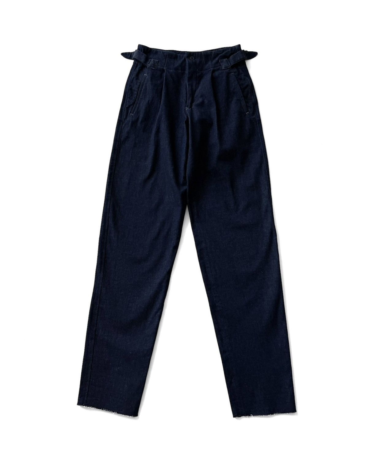 Issey Miyake VINTAGE80’s ISSEY MIYAKE MEN DENIM PLEATED SIDE BELT PANTS Size US 29 - 5 Thumbnail