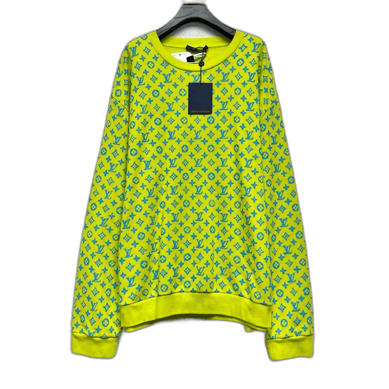Louis Vuitton Louis Vuitton Neon Yellow Logo Print Sweatshirt - dmc Size M / US 6-8 / IT 42-44 - 1 Thumbnail