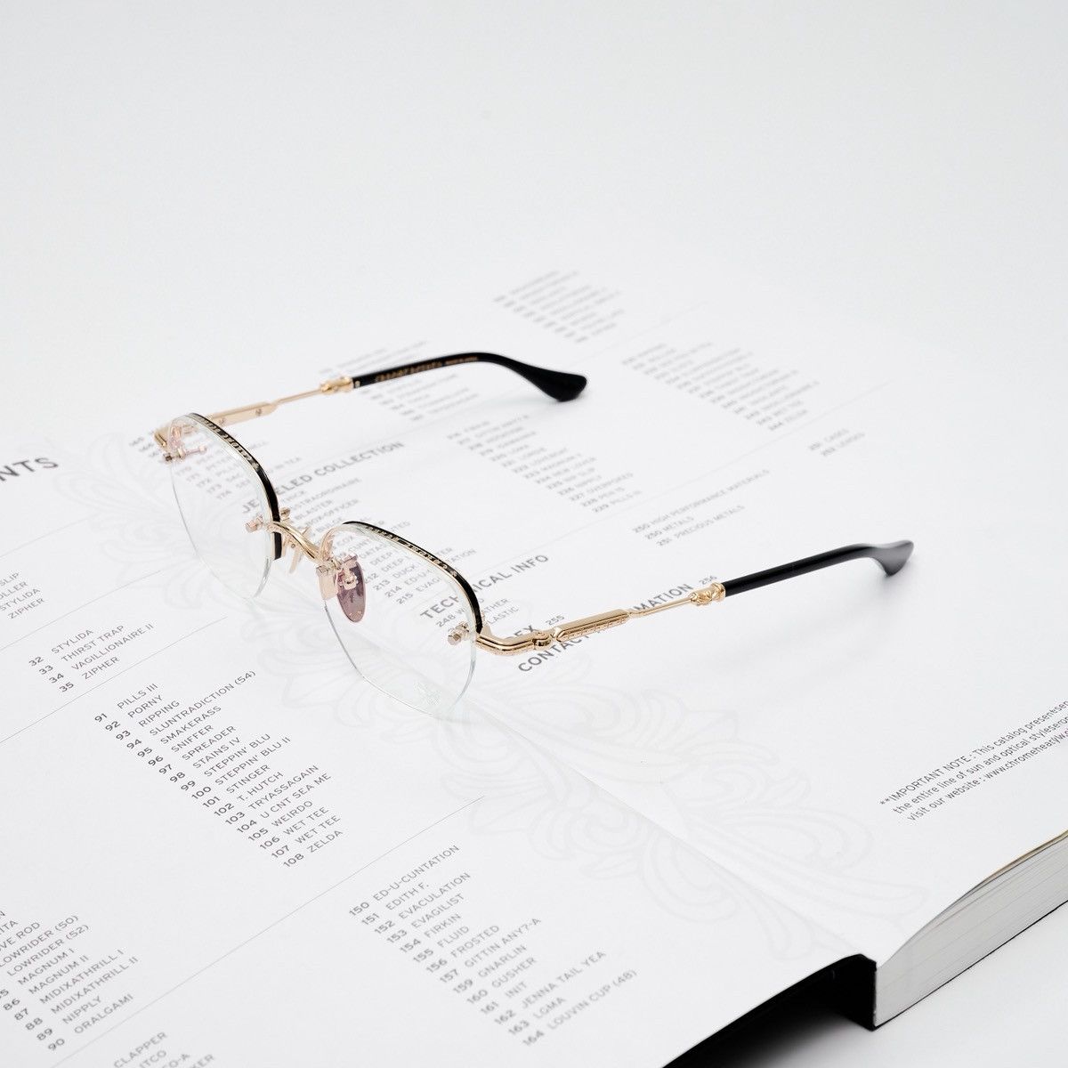 Chrome Hearts CHROME HEARTS FROSTED GOLD PLATED - BLACK GLASSES Size ONE SIZE - 1 Thumbnail