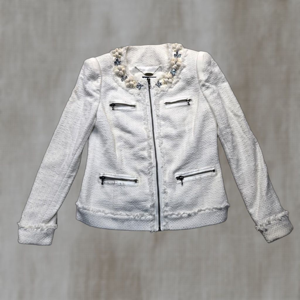 Vintage VINTAGE MAGASCHONI White Full Zip Up Jacket Coat Women XS Jacket 3-in-1 Full Zip Womens XS White Size XS / US 0-2 / IT 36-38 - 1 Thumbnail