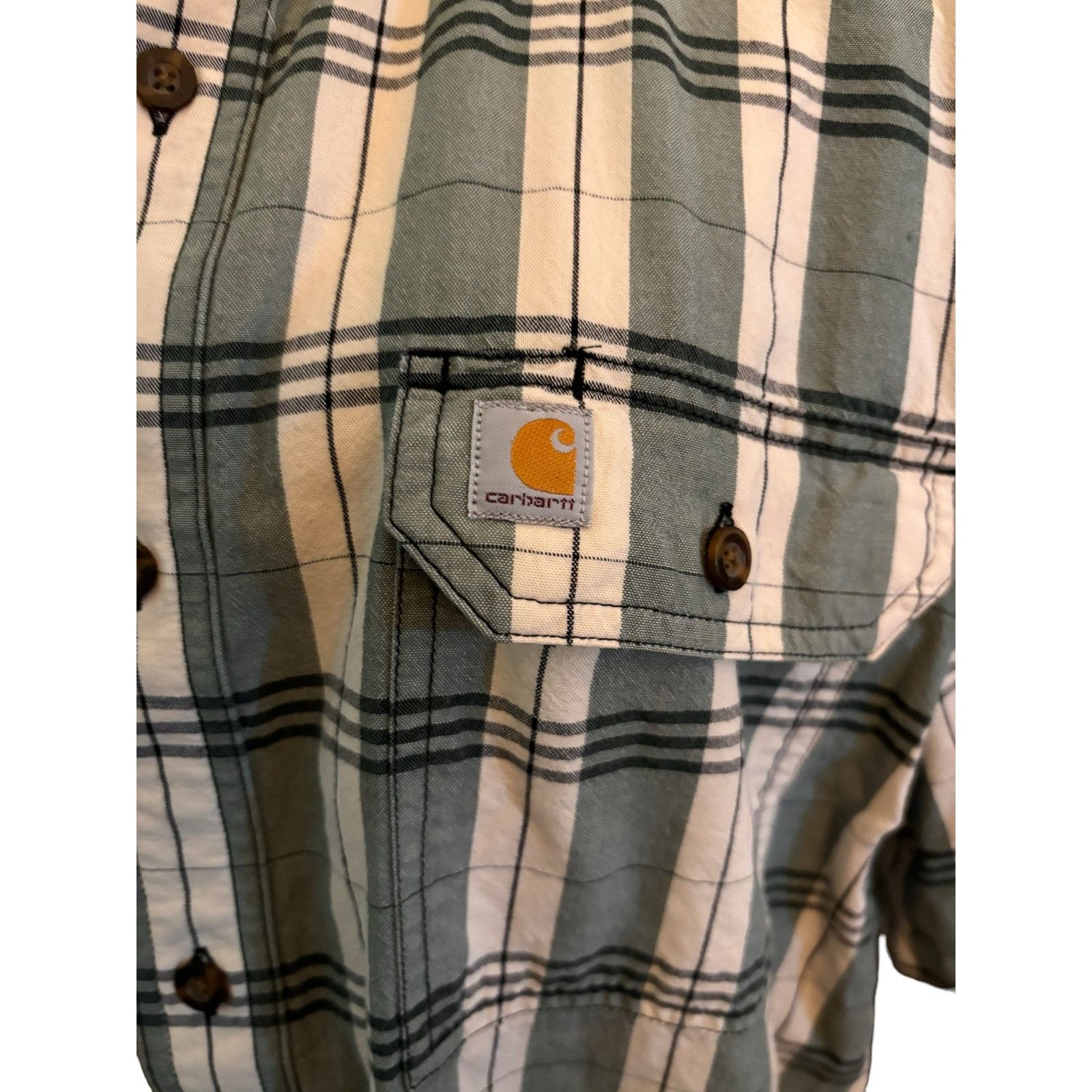 Carhartt Carhartt Original Fit Short Sleeve Shirt Men's XL Green Size US XL / EU 56 / 4 - 4 Thumbnail